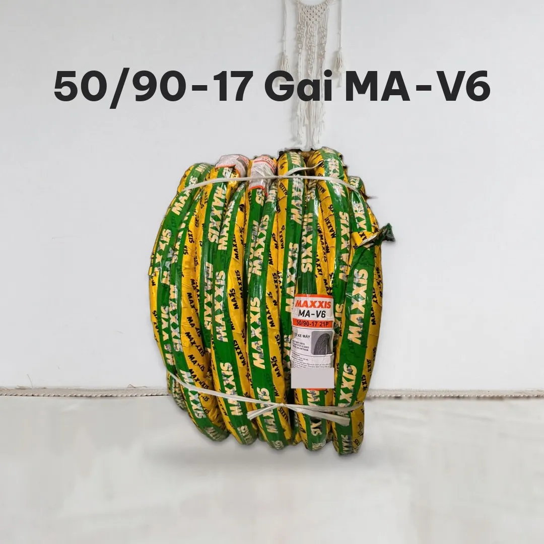 Vỏ Lốp Maxxis V6 MA-V6 50/90-17 Gai Phượng Hoàng Xương Cá Dùng Săm Độ Wave Sirius Future Exciter